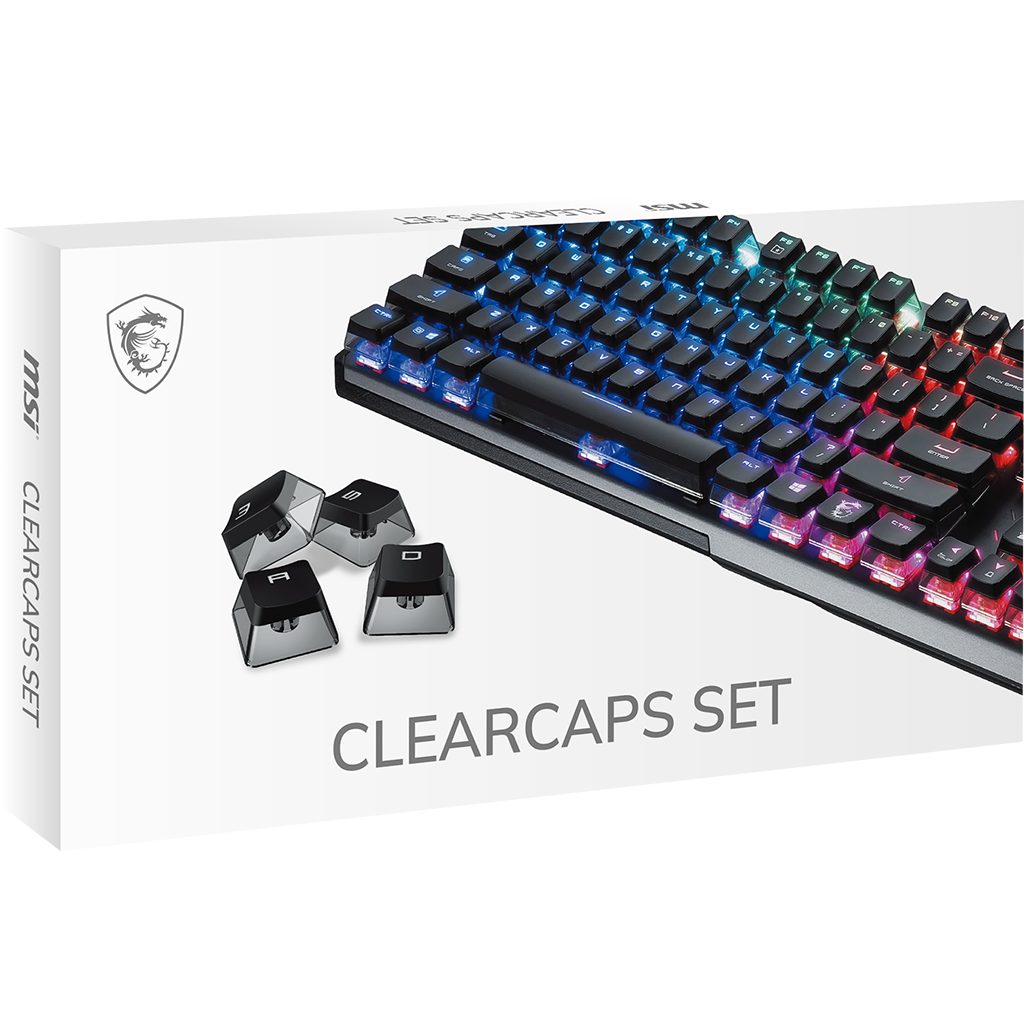 A large main feature product image of MSI Mechanical Keyboard ClearCaps