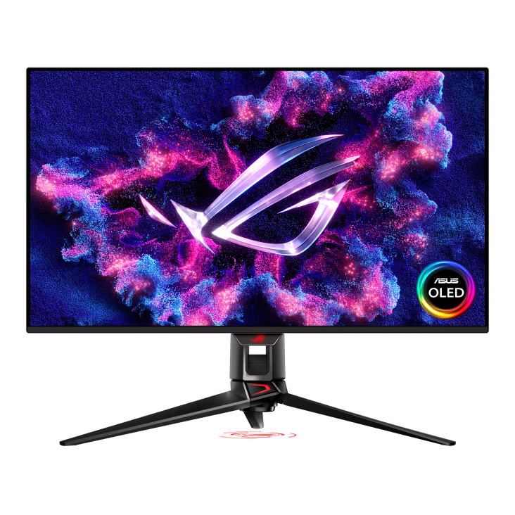 A large main feature product image of EX-DEMO ASUS ROG Swift PG32UCDM - 32" 4K 2160p 240Hz QD-OLED Gaming Monitor