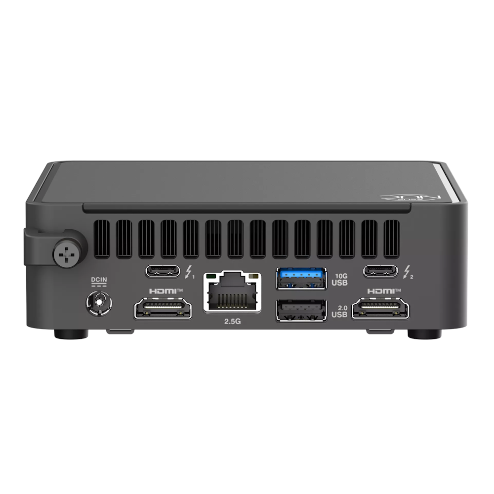 A large main feature product image of EX-DEMO ASUS NUC 15 Pro Core Ultra 7 255H Slim Barebones Mini PC