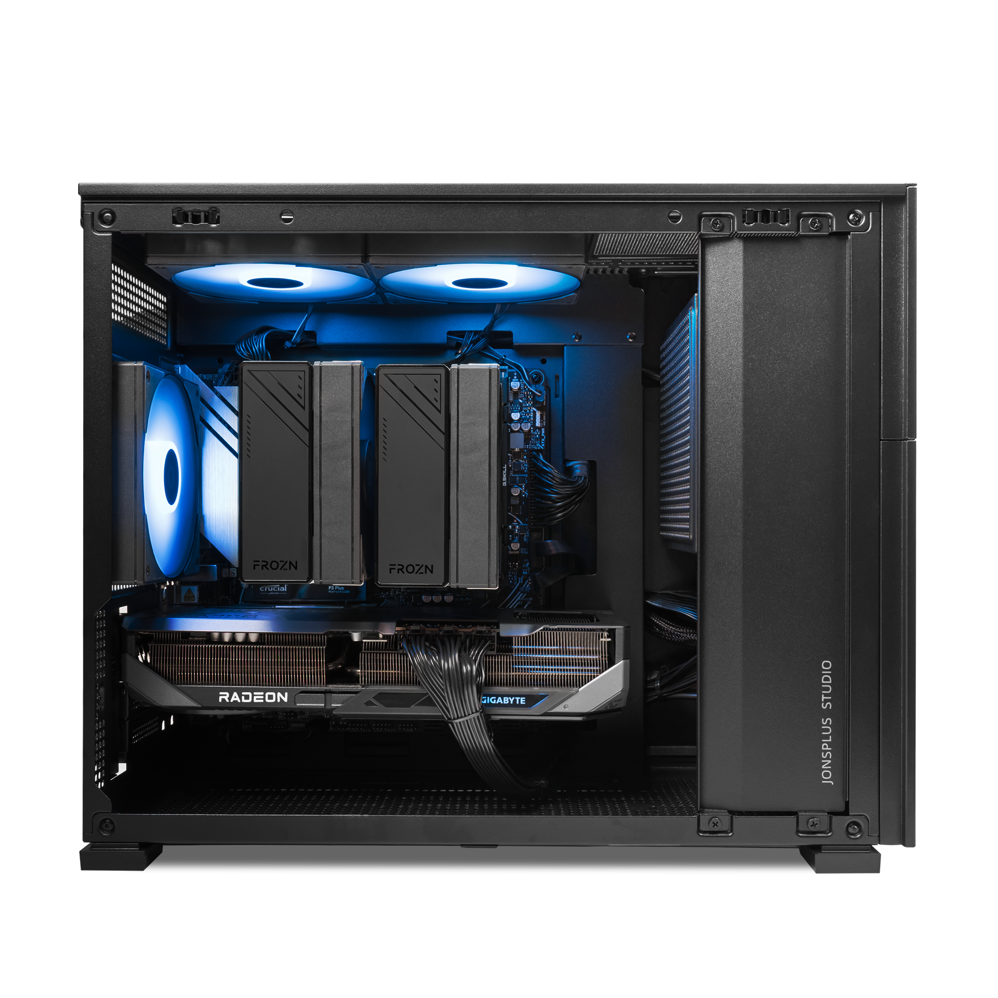 A large main feature product image of EX-DEMO PLE Ghost RX 9070 XT Prebuilt Ready To Go Gaming PC