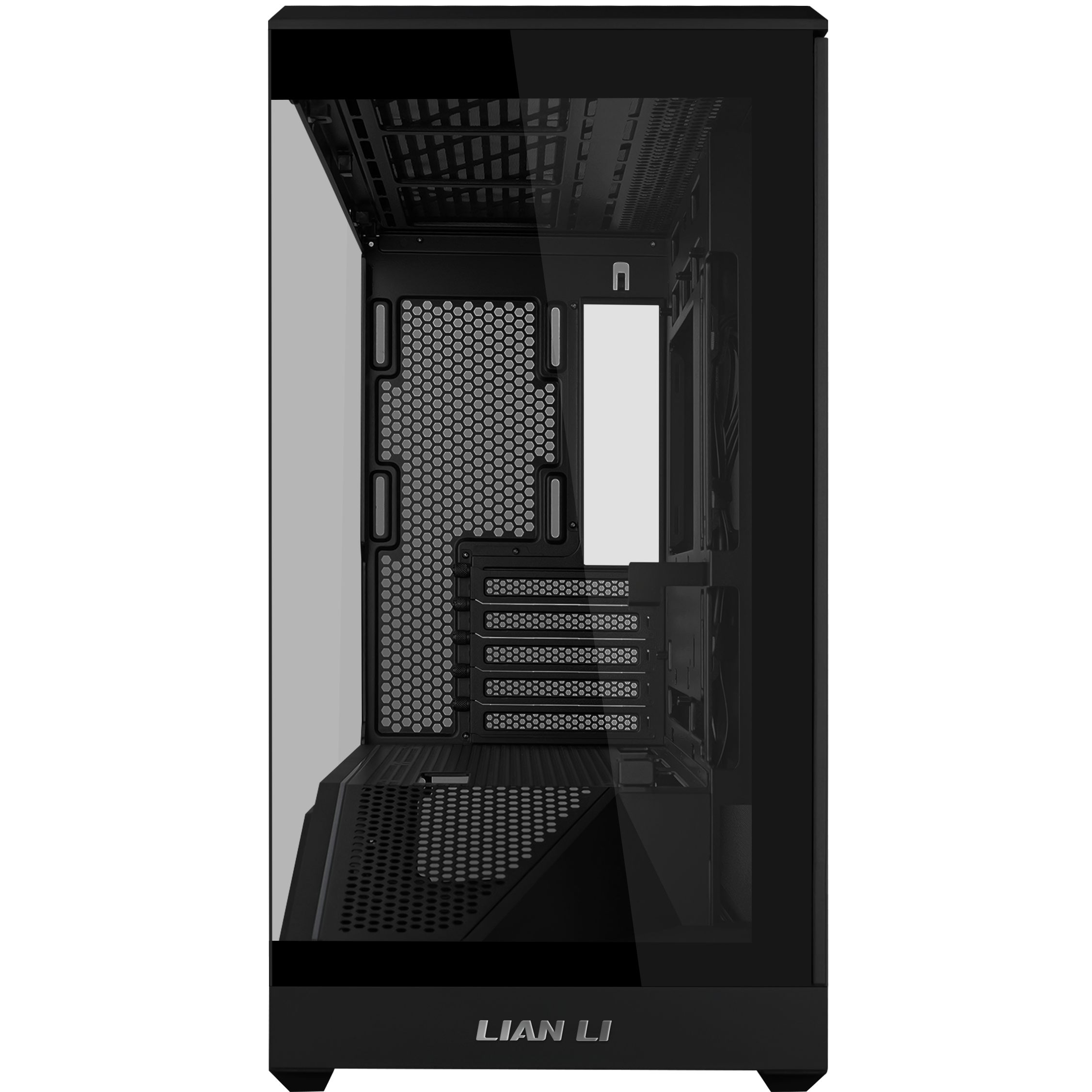 A large main feature product image of #PCR Lian Li Vector V100 Mini Glass Micro Tower Case (Black)