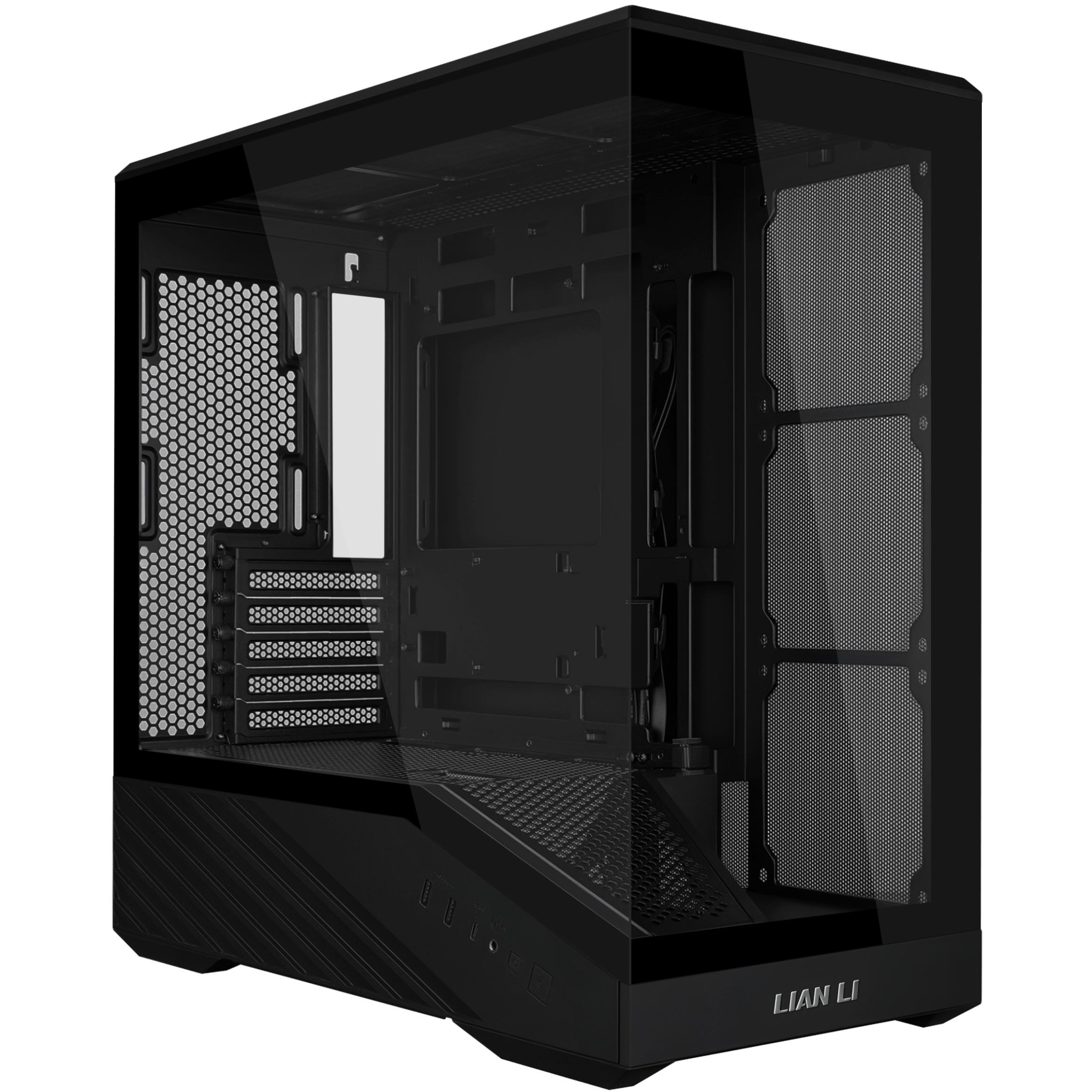 A large main feature product image of #PCR Lian Li Vector V100 Mini Glass Micro Tower Case (Black)