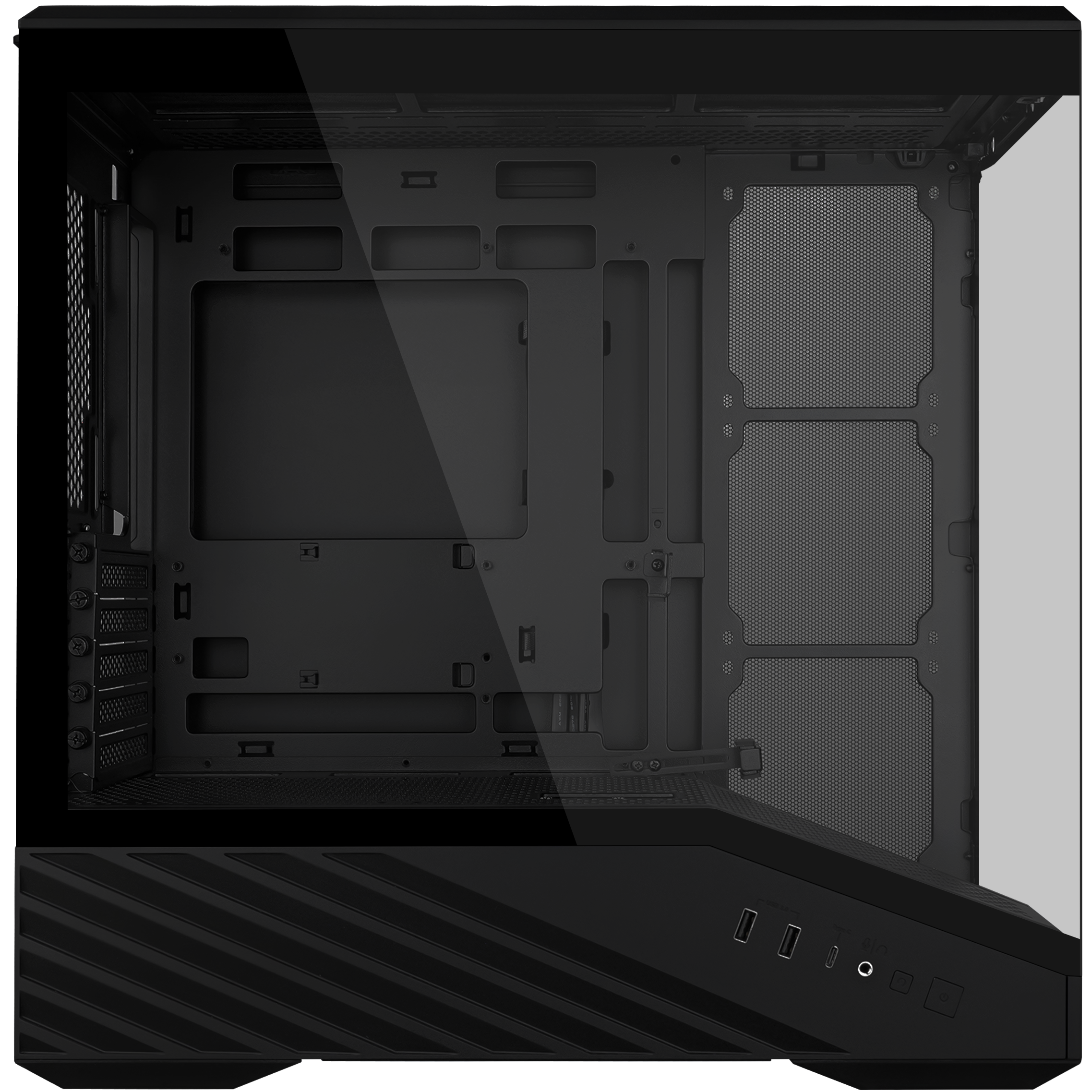 A large main feature product image of #PCR Lian Li Vector V100 Mini Glass Micro Tower Case (Black)