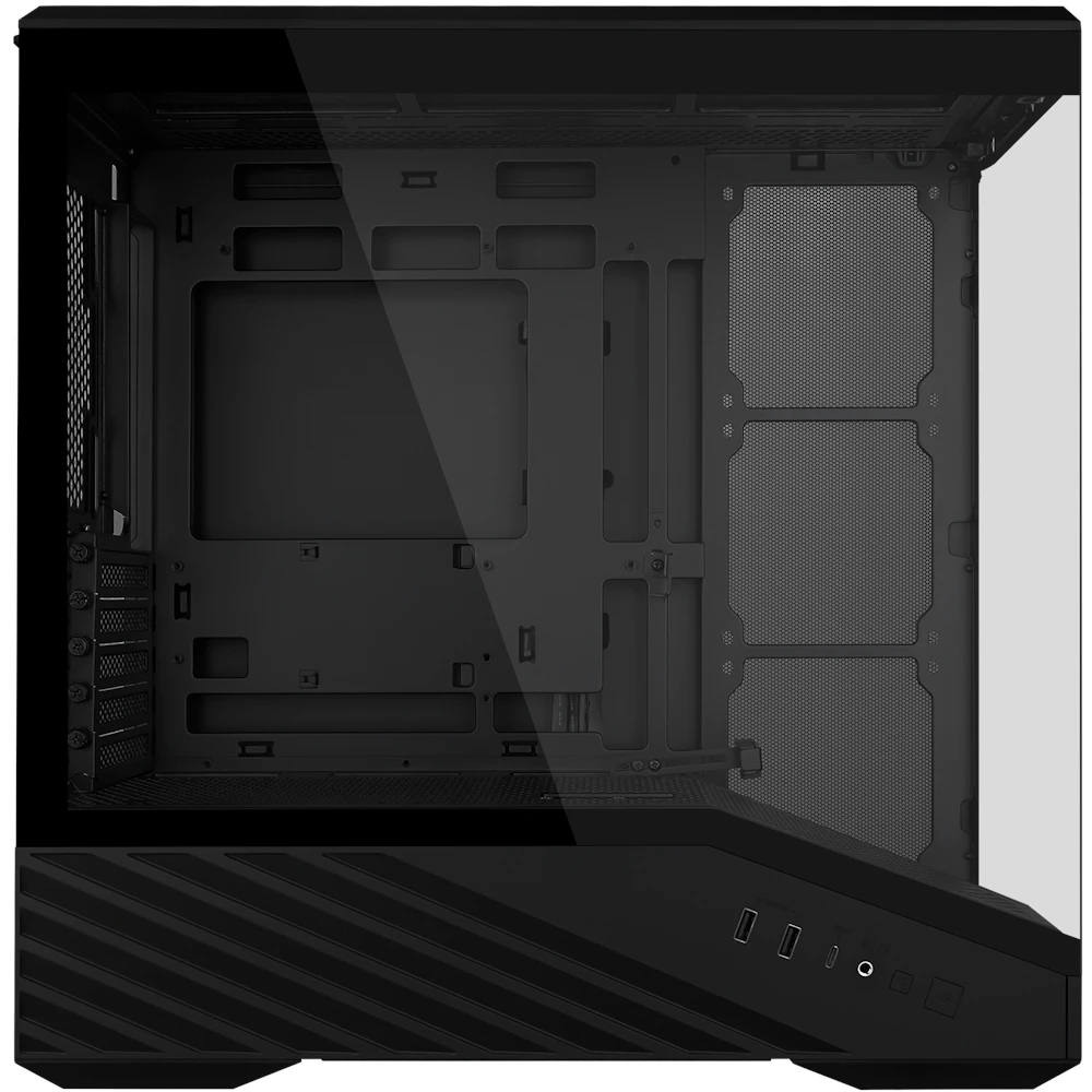A large main feature product image of #PCR Lian Li Vector V100 Mini Glass Micro Tower Case (Black)