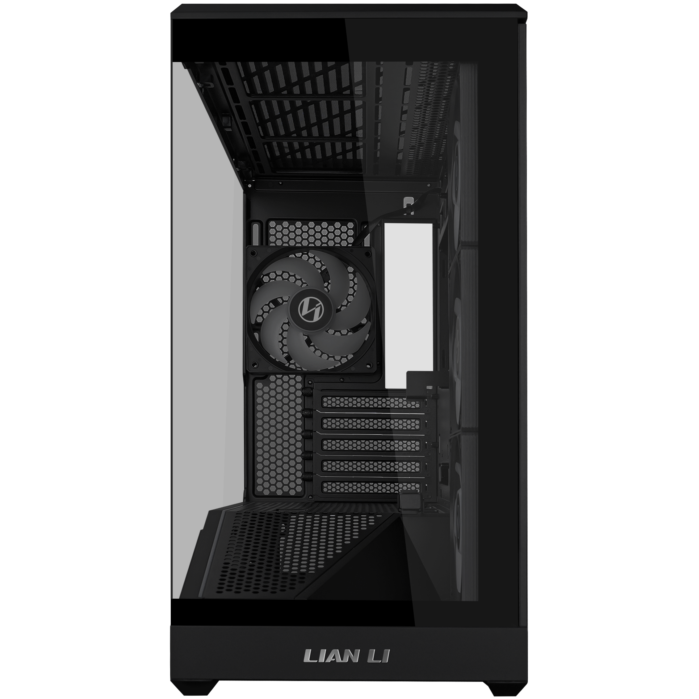 A large main feature product image of Lian Li Vector V100R Mini RGB Glass Micro Tower Case (Black)