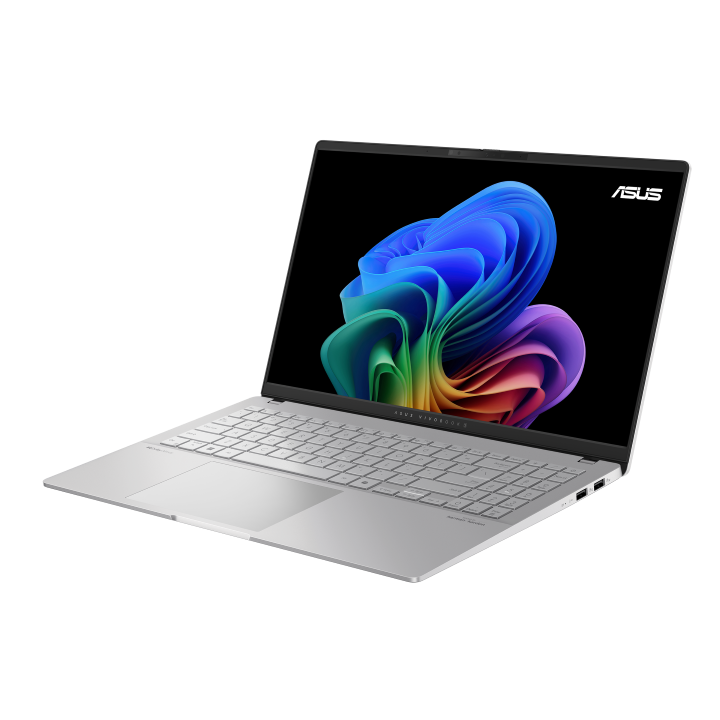 A large main feature product image of EX-DEMO ASUS Vivobook S 15 (S5507) - 15.6" 120Hz 3K OLED, Snapdragon X Elite, 32GB/1TB - Win 11 Copilot+ AI Notebook