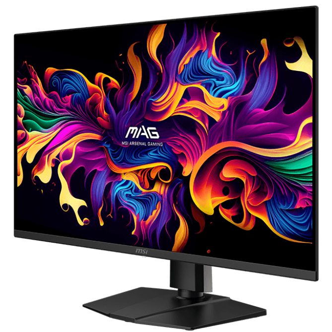 A large main feature product image of EX-DEMO MSI MAG 322UP QD-OLED E16 - 32" 4K 2160p 165Hz 0.03ms  QD-OLED Gaming Monitor