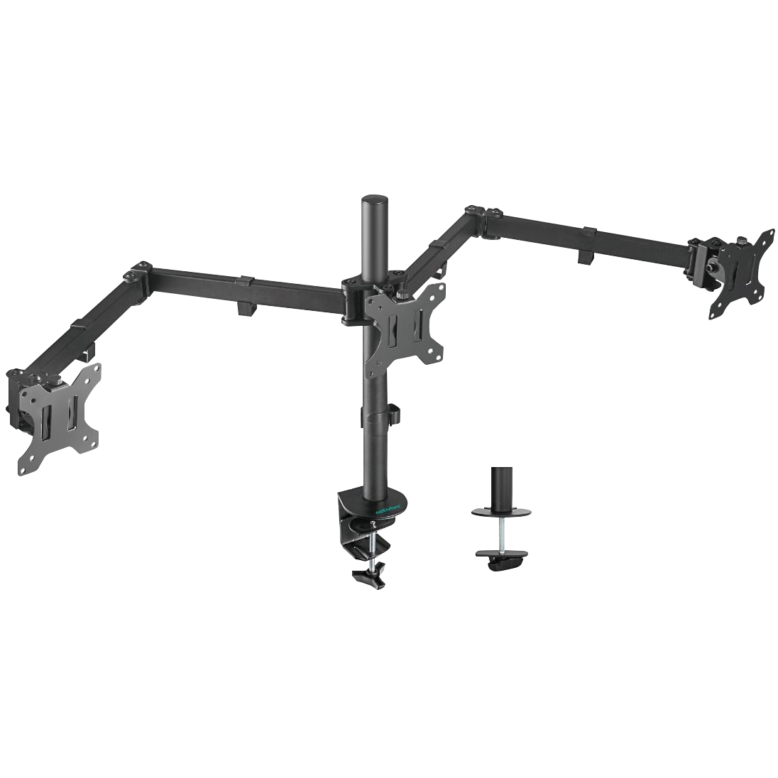 A large main feature product image of EX-DEMO mbeat Activia Triple-Screen Articulating Monitor Arm