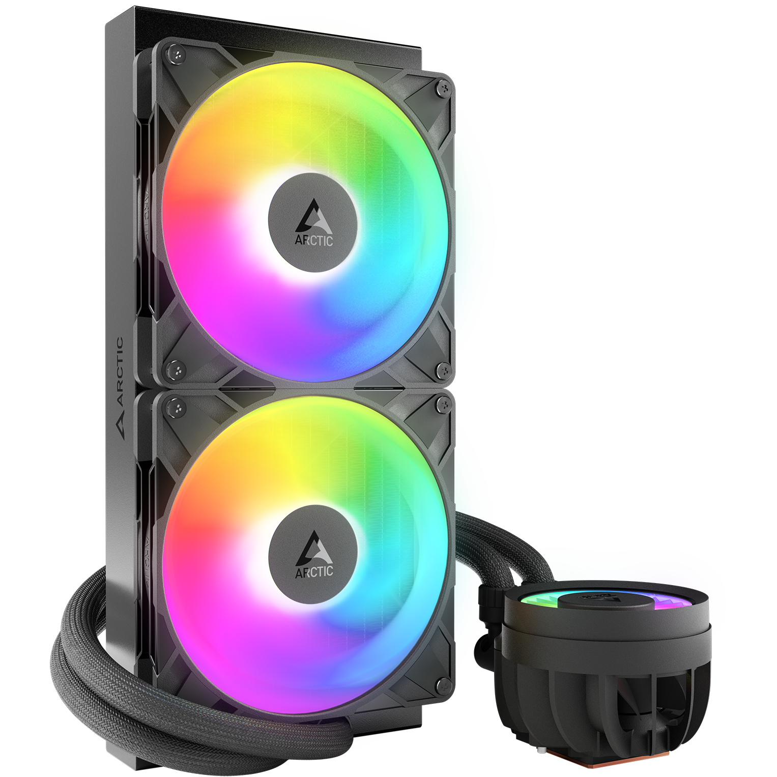 A large main feature product image of EX-DEMO ARCTIC Liquid Freezer III Pro 280mm ARGB AIO Liquid CPU Cooler (Black)