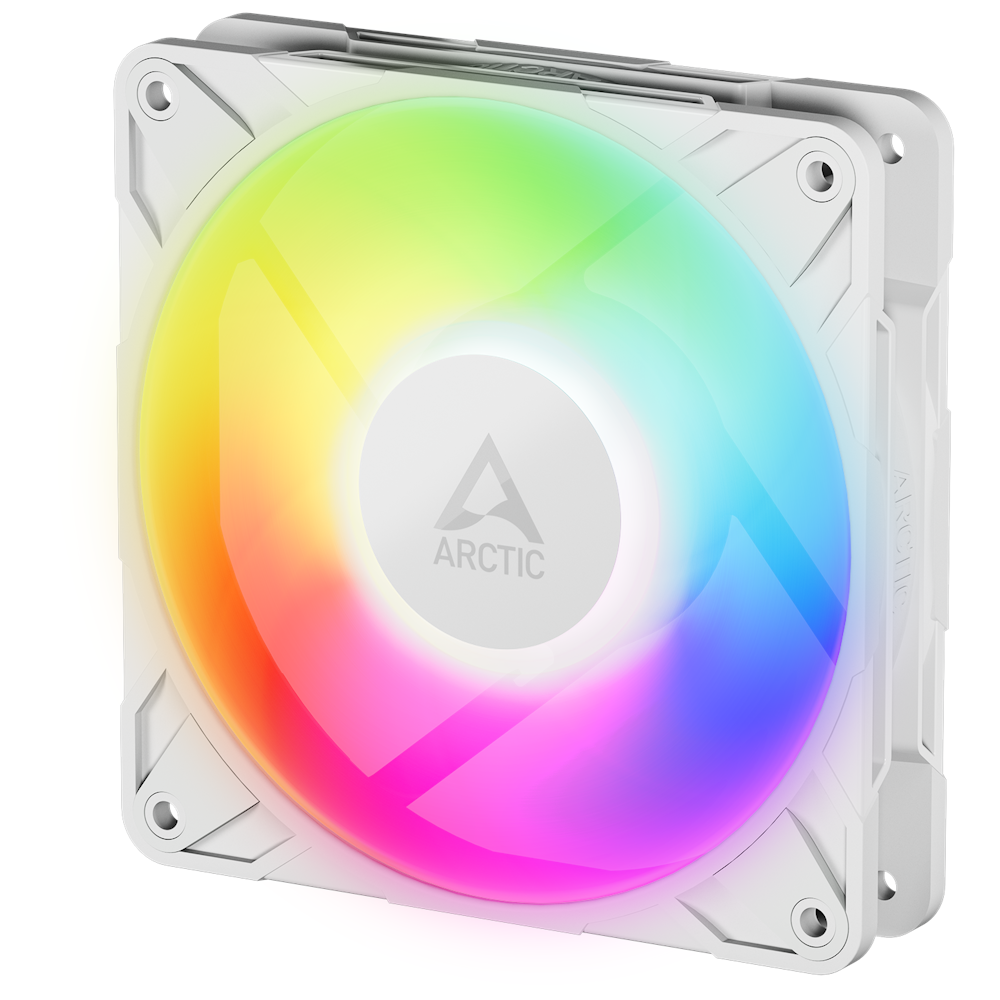 A large main feature product image of EX-DEMO ARCTIC P12 Pro ARGB 120mm Performance PWM Fan (White)