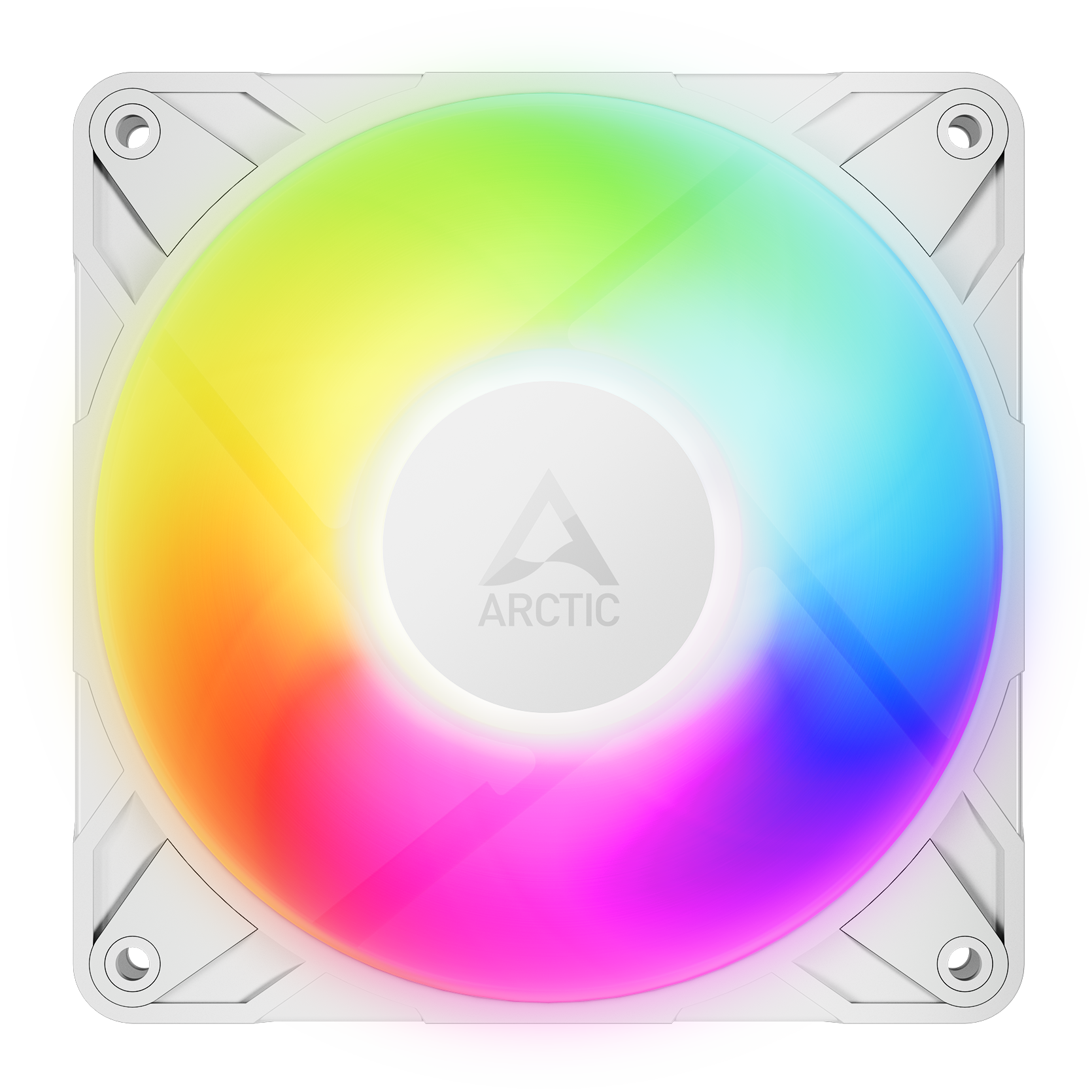 A large main feature product image of EX-DEMO ARCTIC P12 Pro ARGB 120mm Performance PWM Fan (White)