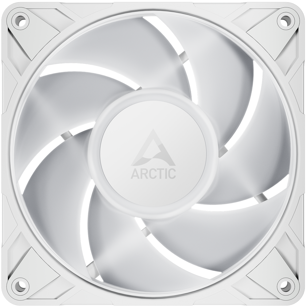 A large main feature product image of EX-DEMO ARCTIC P12 Pro ARGB 120mm Performance PWM Fan (White)
