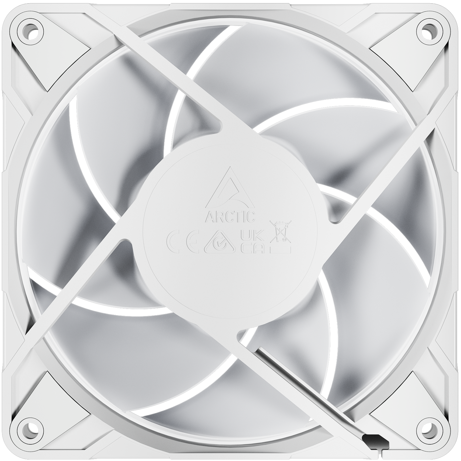 A large main feature product image of EX-DEMO ARCTIC P12 Pro ARGB 120mm Performance PWM Fan (White)