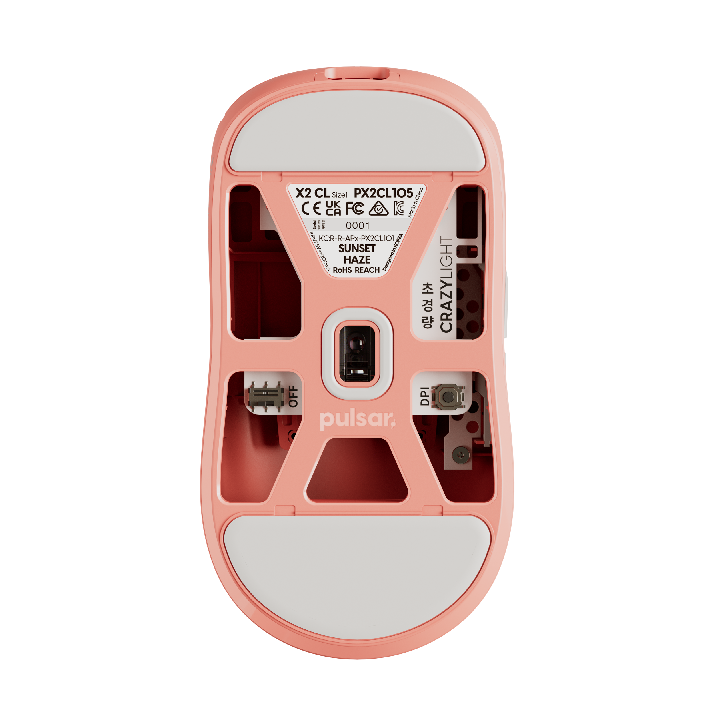 A large main feature product image of EX-DEMO Pulsar X2 CrazyLight - 35g Ultra-Lightweight Wireless Gaming Mouse (Sunset Haze)