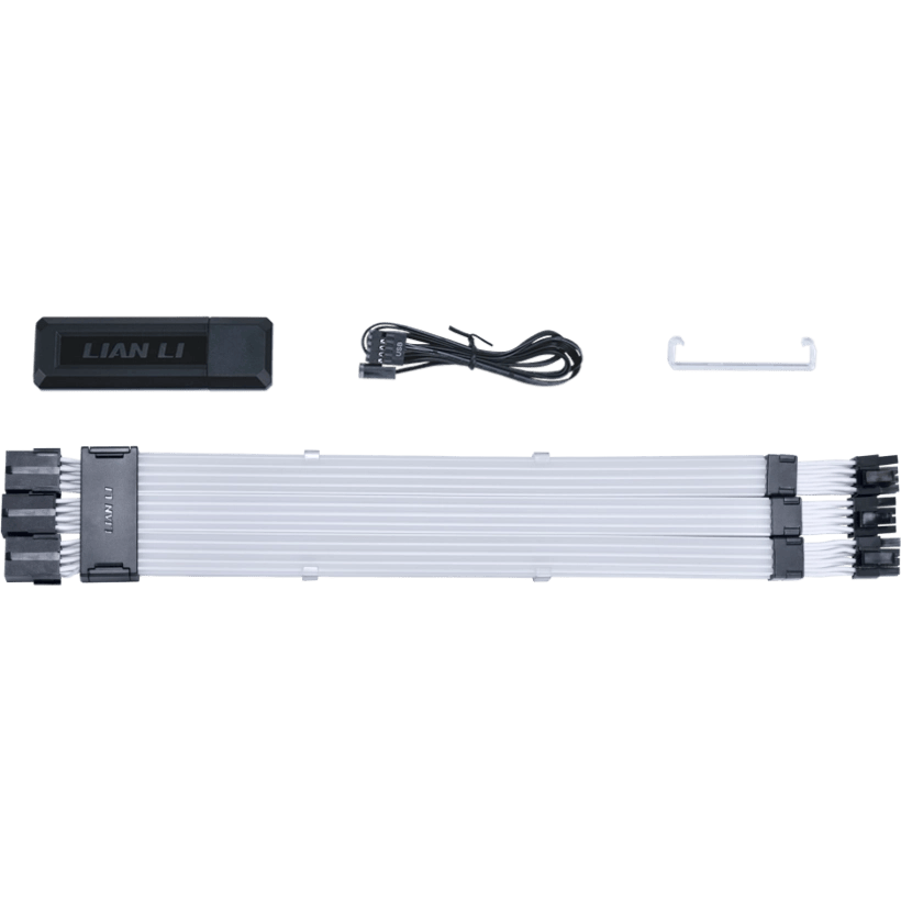 A large main feature product image of EX-DEMO Lian Li Strimer Wireless GPU 3x8-Pin PCIe ARGB LED Extension Cable