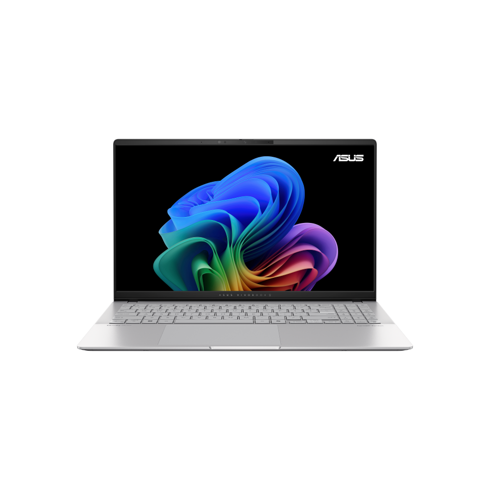 A large main feature product image of EX-DEMO ASUS Vivobook S 15 (S5507) - 15.6" 120Hz 3K OLED, Snapdragon X Elite, 32GB/1TB - Win 11 Copilot+ AI Notebook