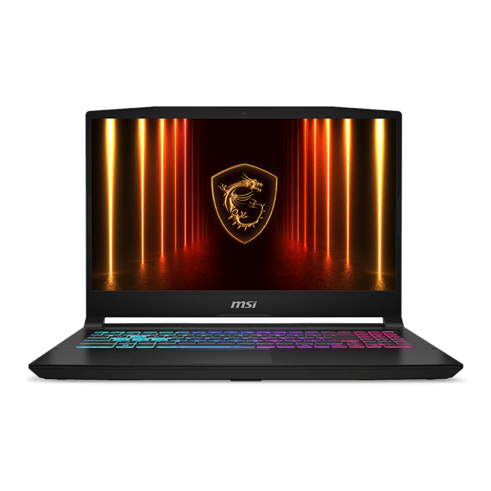 A large main feature product image of EX-DEMO MSI Katana 15 HX (B14W) - 15.6" 165Hz, i7-14650HX, RTX 5070, 16GB/512GB - Win 11 Gaming Notebook