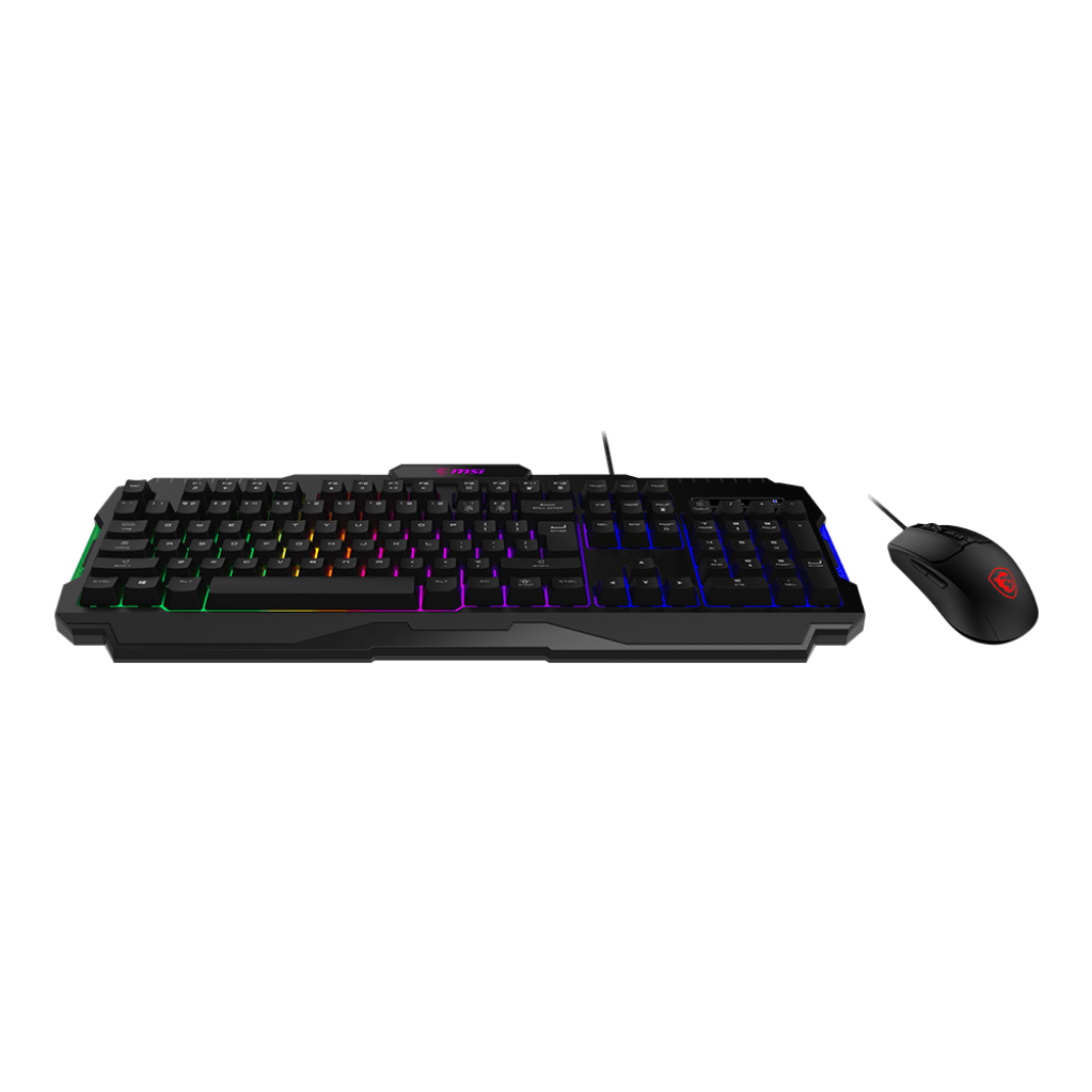 A large main feature product image of EX-DEMO MSI Forge GK100 Keyboard and Mouse Combo