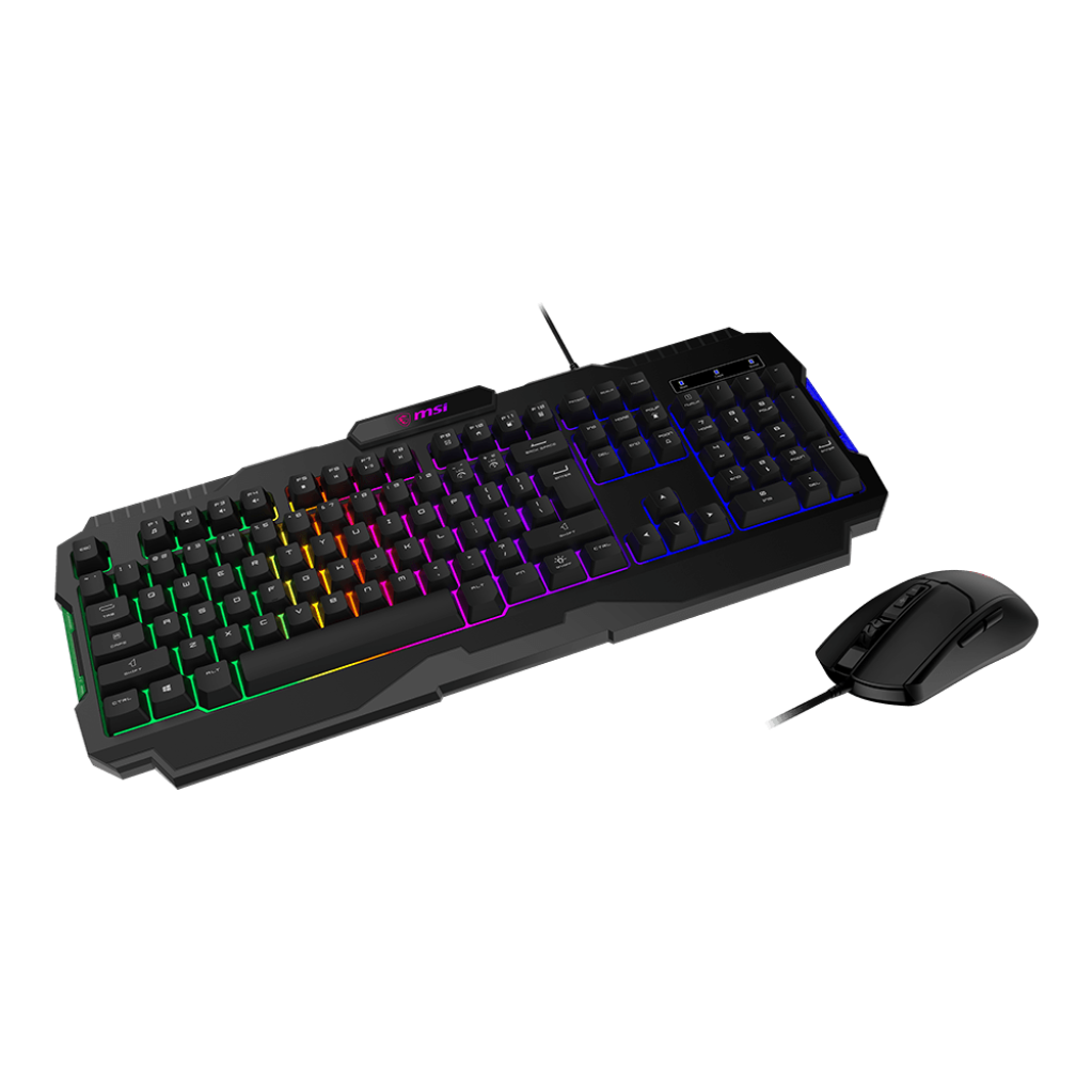 A large main feature product image of EX-DEMO MSI Forge GK100 Keyboard and Mouse Combo