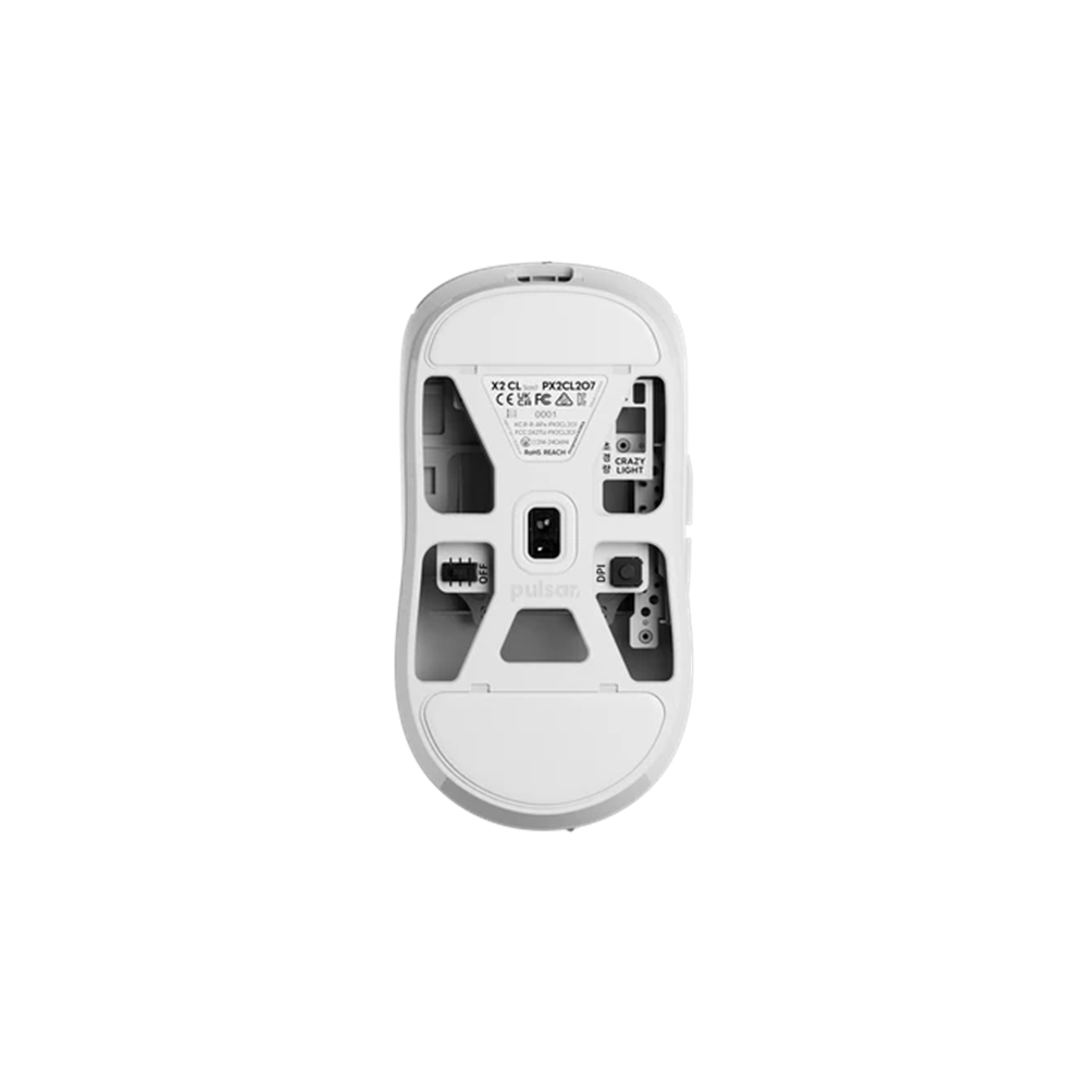 A large main feature product image of Pulsar X2 CrazyLight - 39g Medium Wireless Gaming Mouse (Uyuni White)