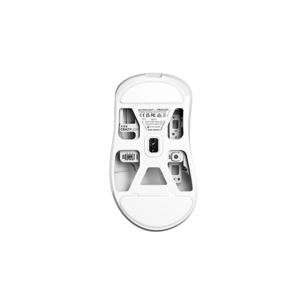 A large main feature product image of Pulsar Xlite CrazyLight - 44g Medium Wireless Gaming Mouse (Uyuni White)