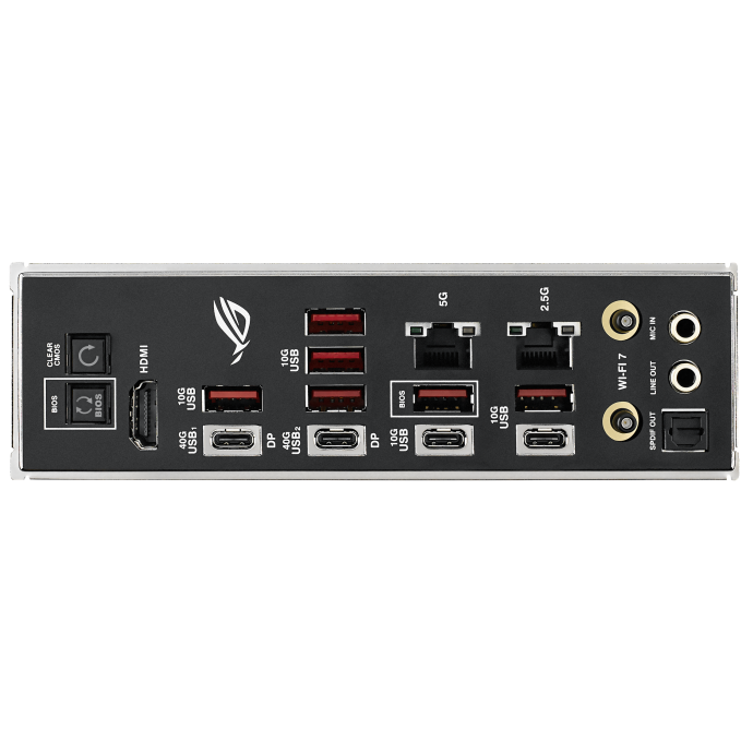 A large main feature product image of ASUS ROG Crosshair X870E Hero BTF AM5 ATX Desktop Motherboard