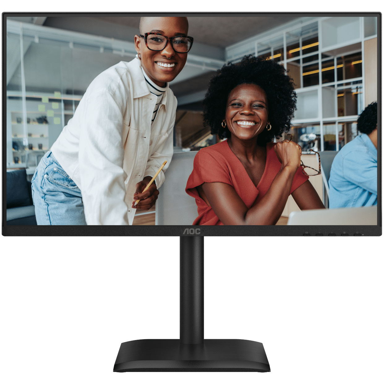 A large main feature product image of AOC 24E4UJ - 24" 1080p 120Hz IPS Monitor