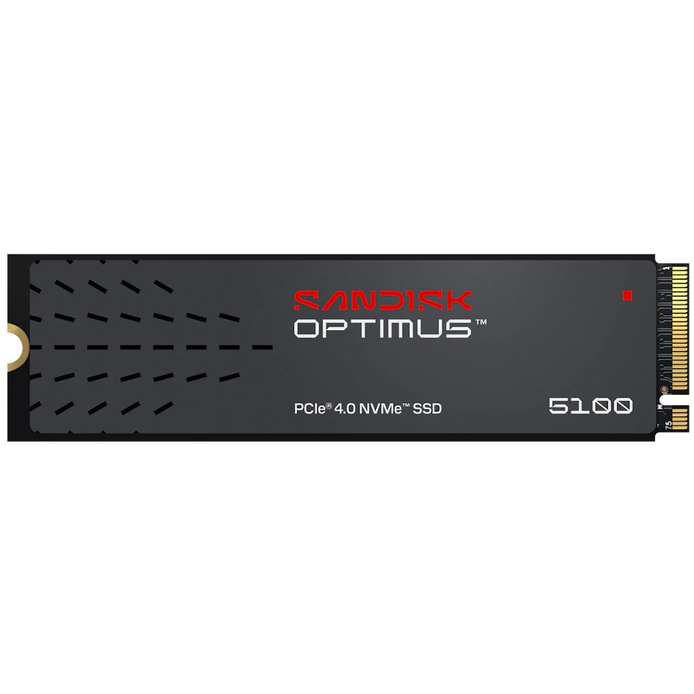 A large main feature product image of SanDisk Optimus 5100 PCIe Gen4 NVMe M.2 SSD - 2TB