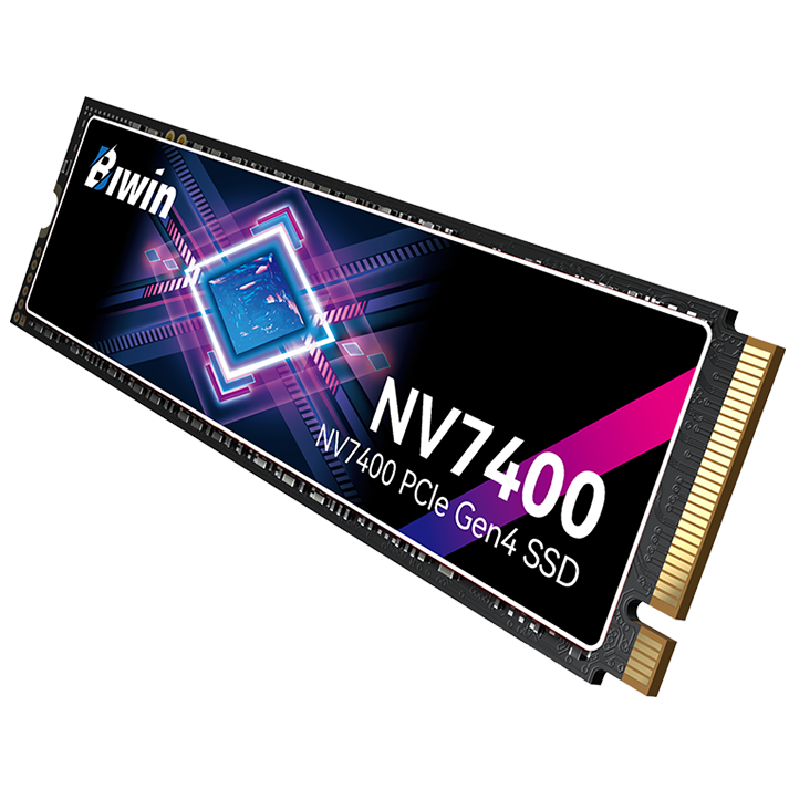 A large main feature product image of BIWIN Black Opal NV7400 PCIe Gen4 NVMe M.2 SSD - 4TB