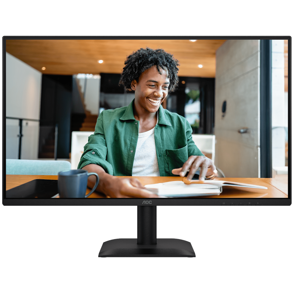 A large main feature product image of AOC 27E40L - 27" 1080p 144Hz IPS Circular Polarization Monitor