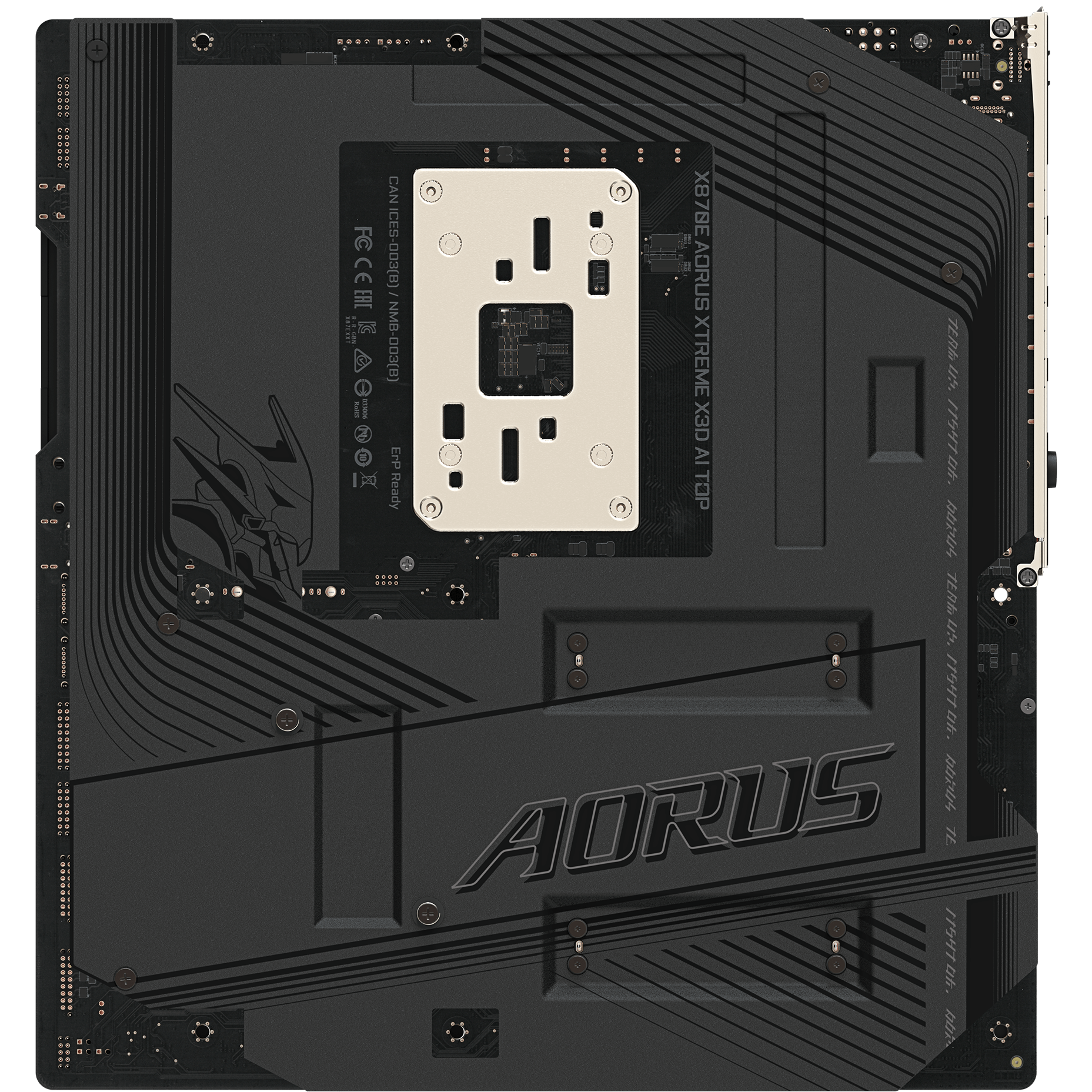 A large main feature product image of GIgabyte X870E Aorus Xtreme X3D AI TOP AM5 EATX Desktop Motherboard
