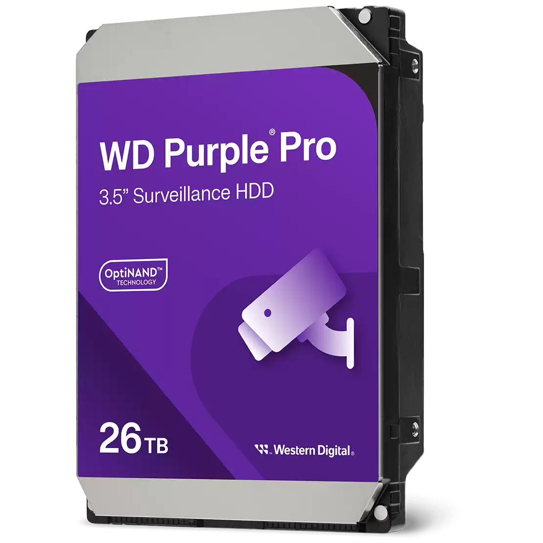 A large main feature product image of WD Purple Pro 3.5" Surveillance HDD - 26TB 512MB