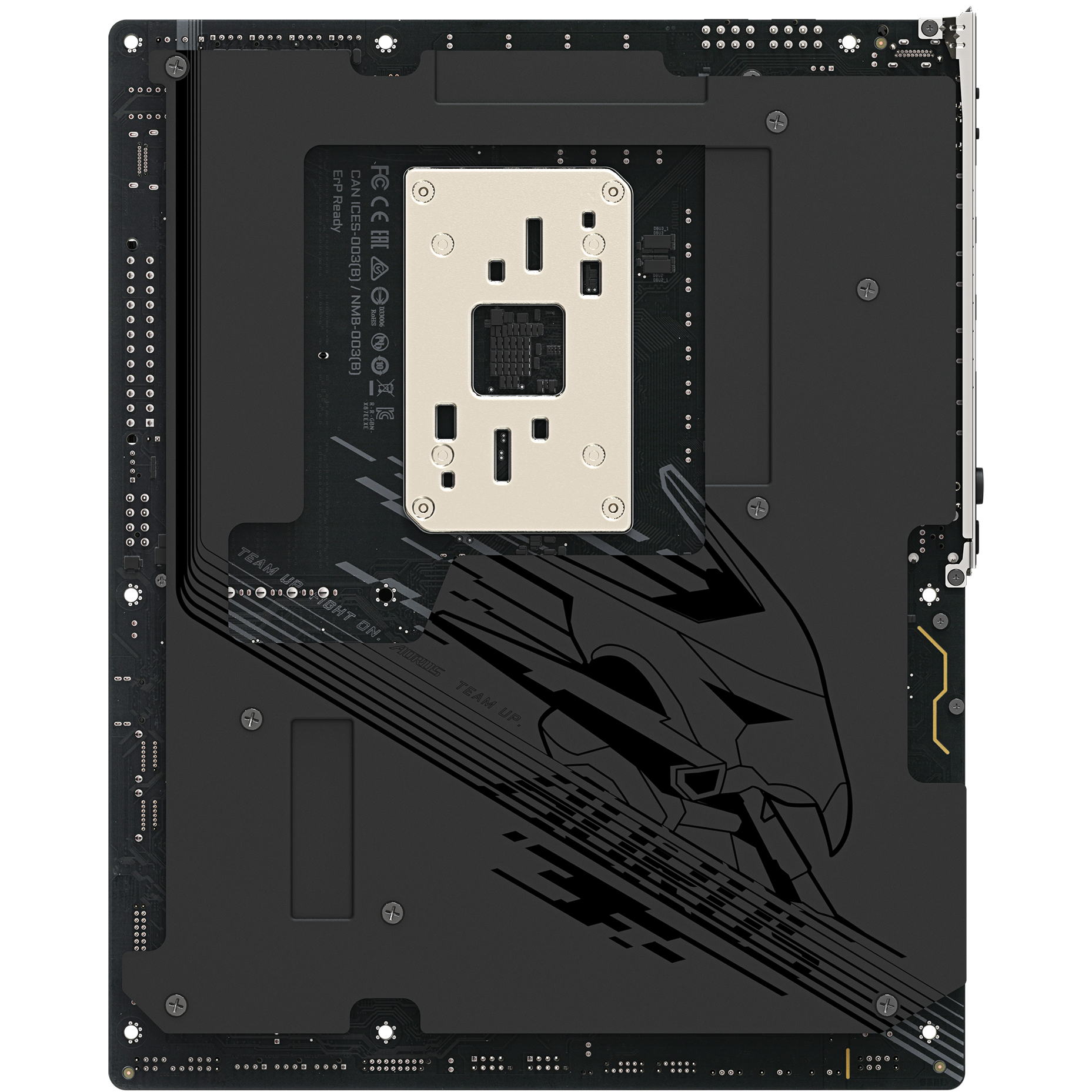A large main feature product image of Gigabyte X870E Aorus Elite X3D AM5 ATX Desktop Motherboard