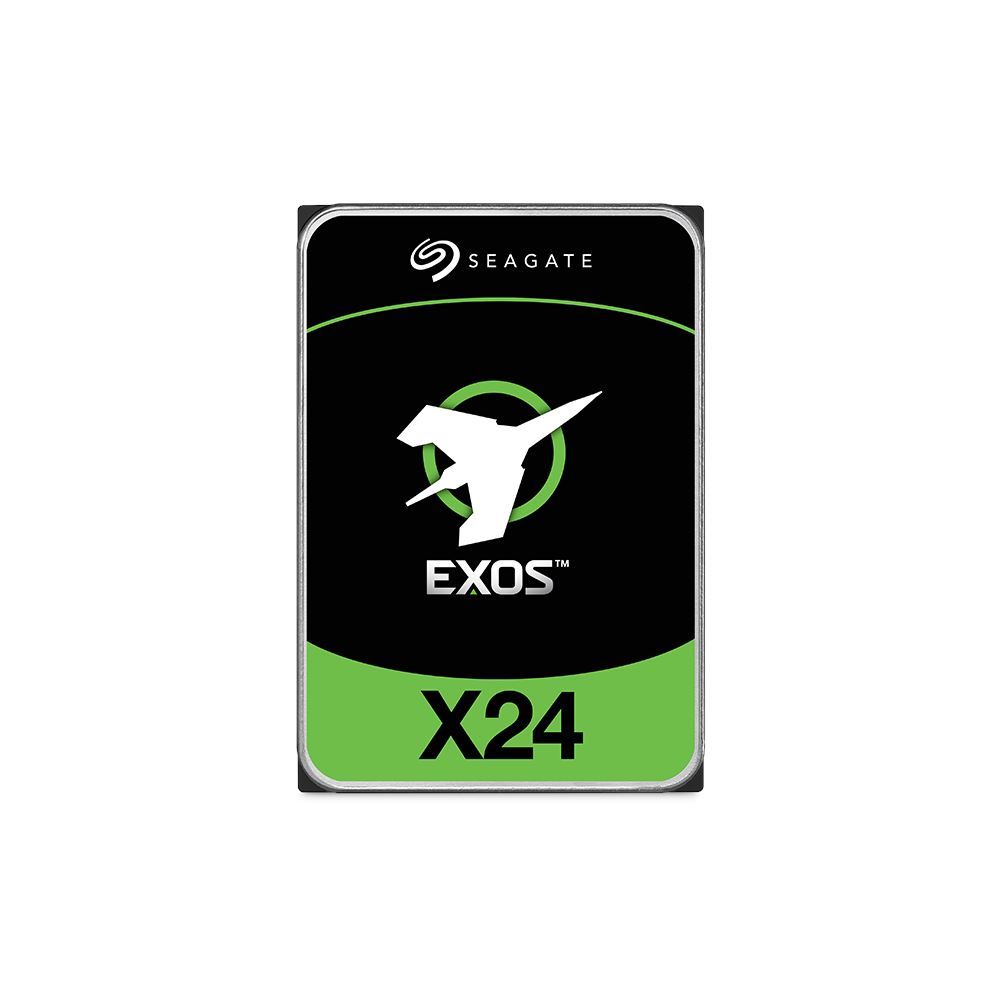 A large main feature product image of Seagate EXOS X24 3.5" Enterprise HDD - 20TB 512MB