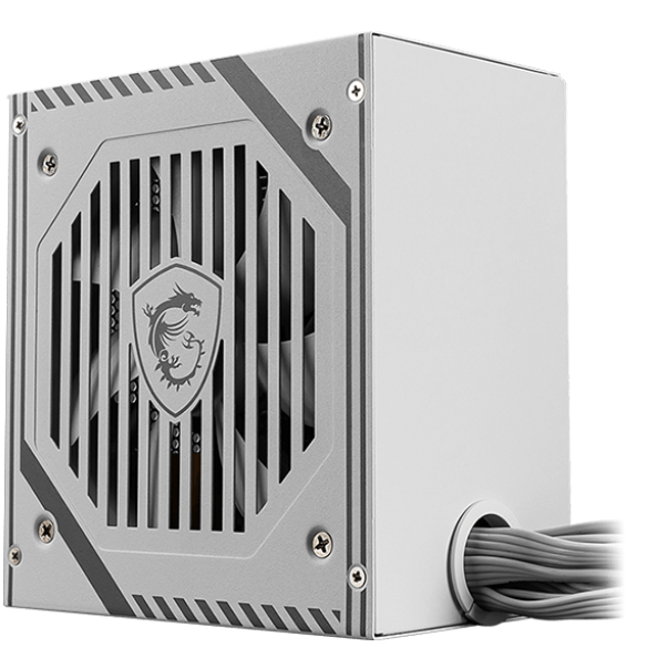 A large main feature product image of MSI MAG A650BNL - 650W Bronze ATX PSU - White