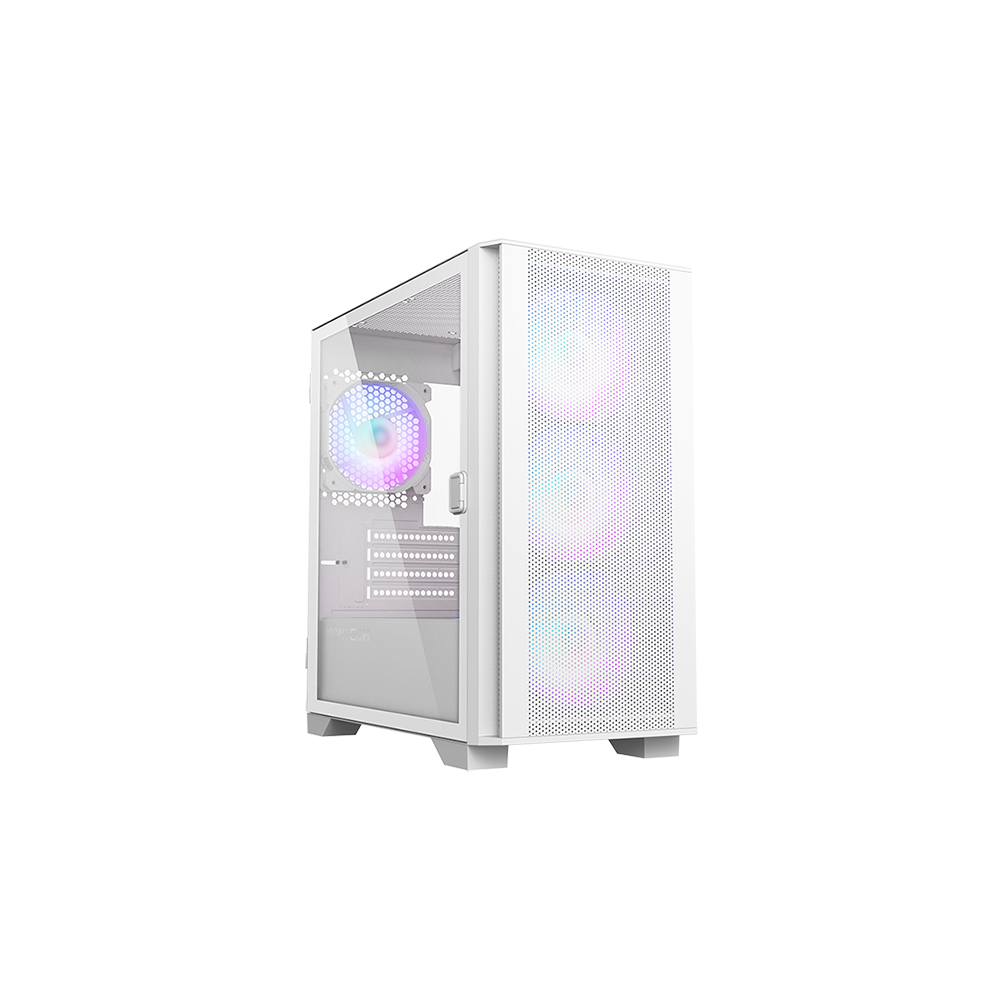A large main feature product image of EX-DEMO Montech AIR 100 ARGB Micro Tower Case (White)