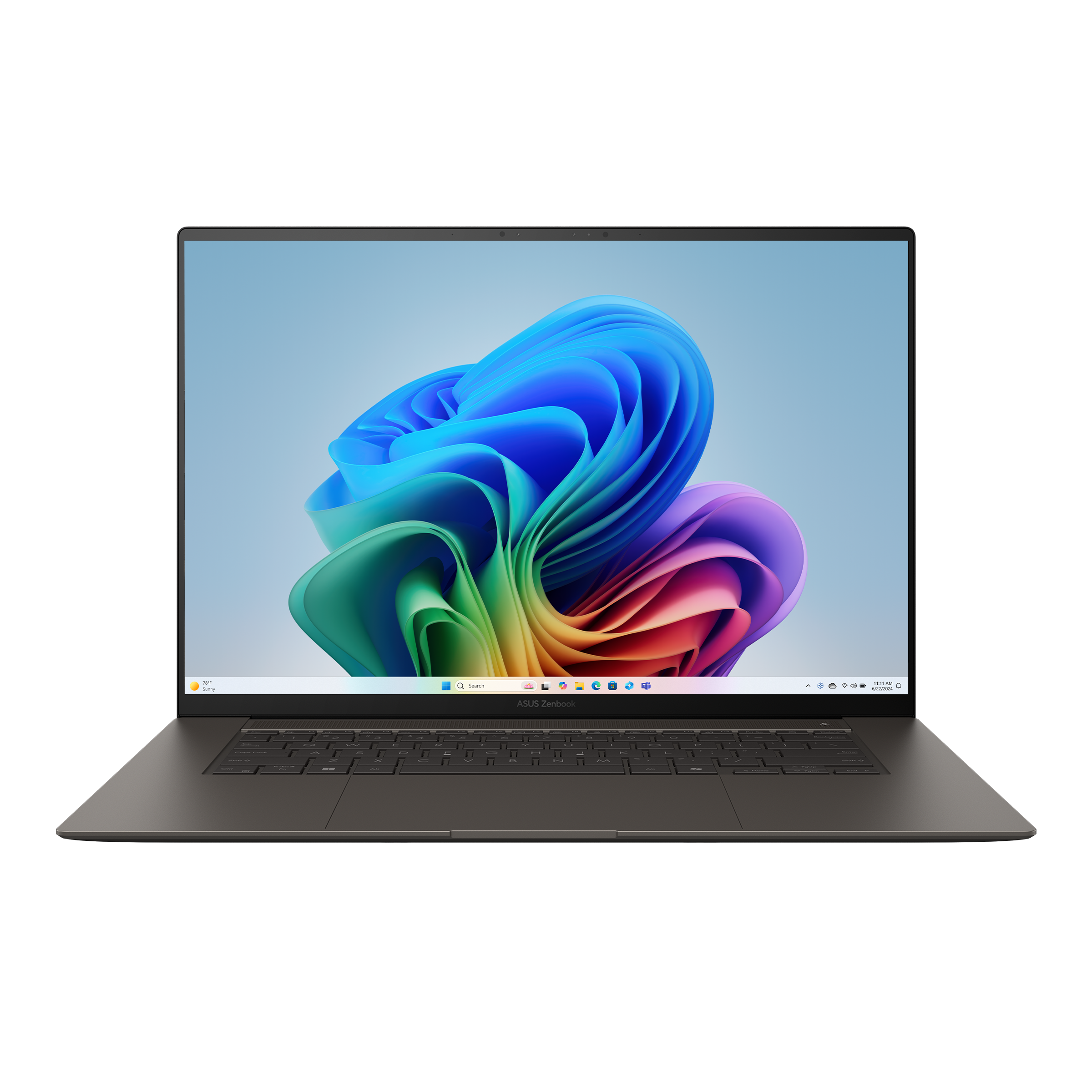 A large main feature product image of EX-DEMO ASUS Zenbook S 16 (UM5606) - 16" OLED, Ryzen AI 7 350, 16GB/1TB - Win 11 Pro Copilot+ AI Notebook