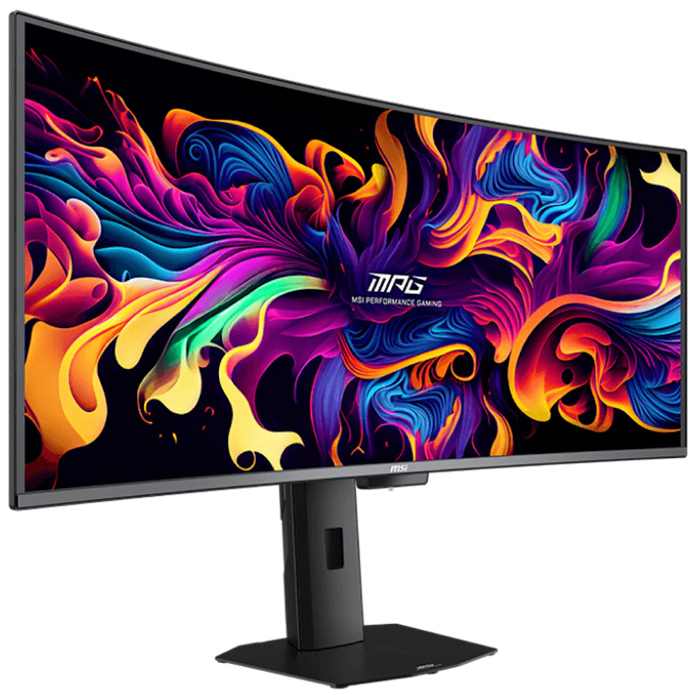 A large main feature product image of MSI MPG 341CQR QD-OLED X36 - 34" Curved 1440p 360Hz 0.03ms Gaming Monitor