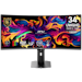 A product image of MSI MPG 341CQR X36 - 34" Curved 1440p 360Hz 0.03ms QD-OLED Gaming Monitor