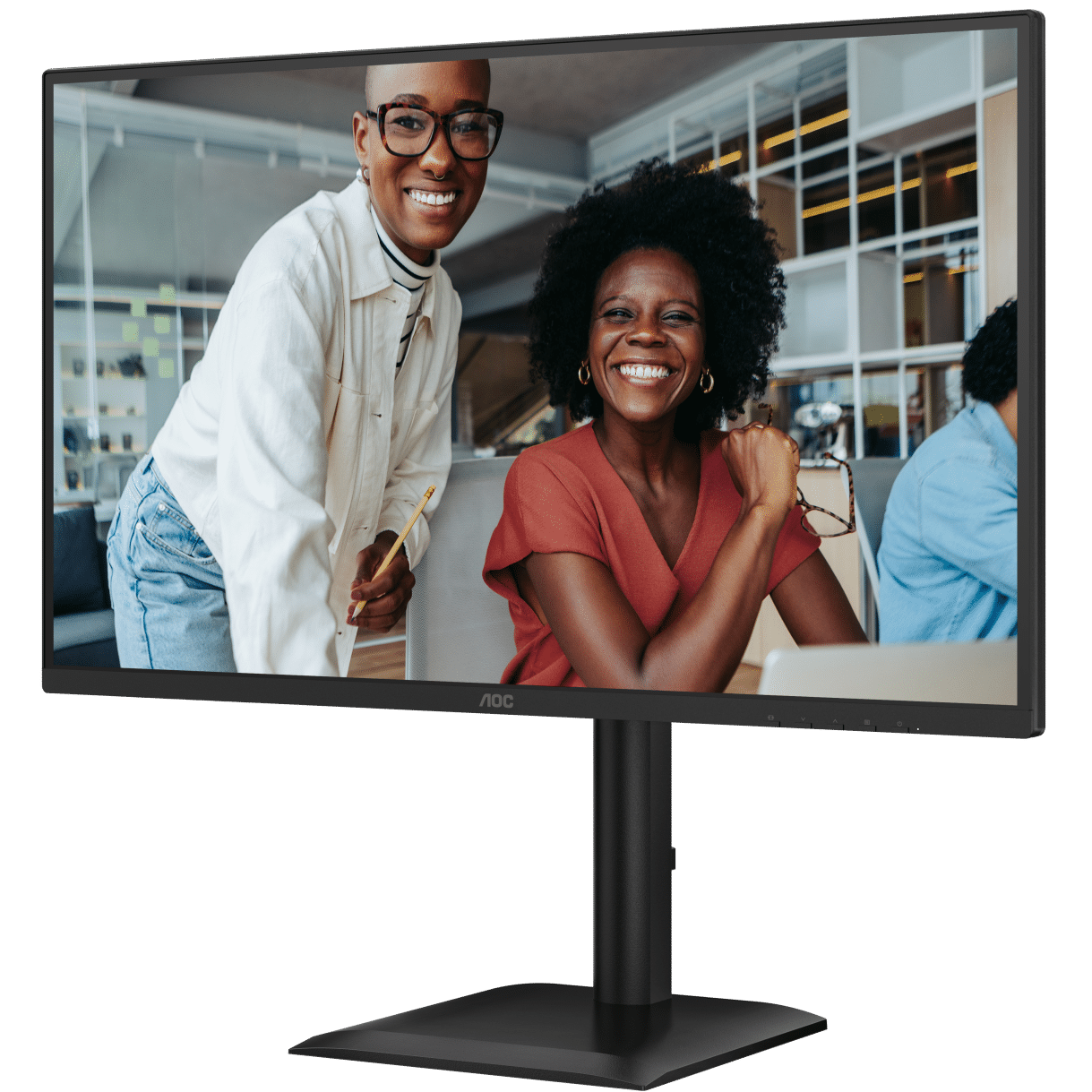 A large main feature product image of AOC 27E4UJ - 27" 1440p 120Hz 1ms IPS Monitor