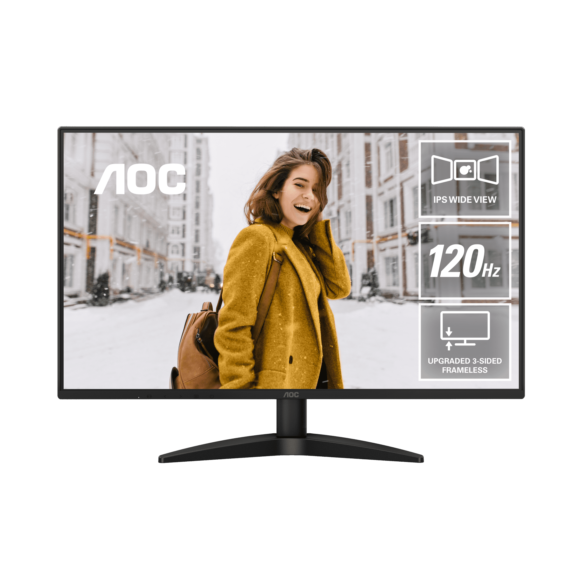 A large main feature product image of EX-DEMO AOC 27B36H3 - 27" 1080p 120Hz IPS Monitor