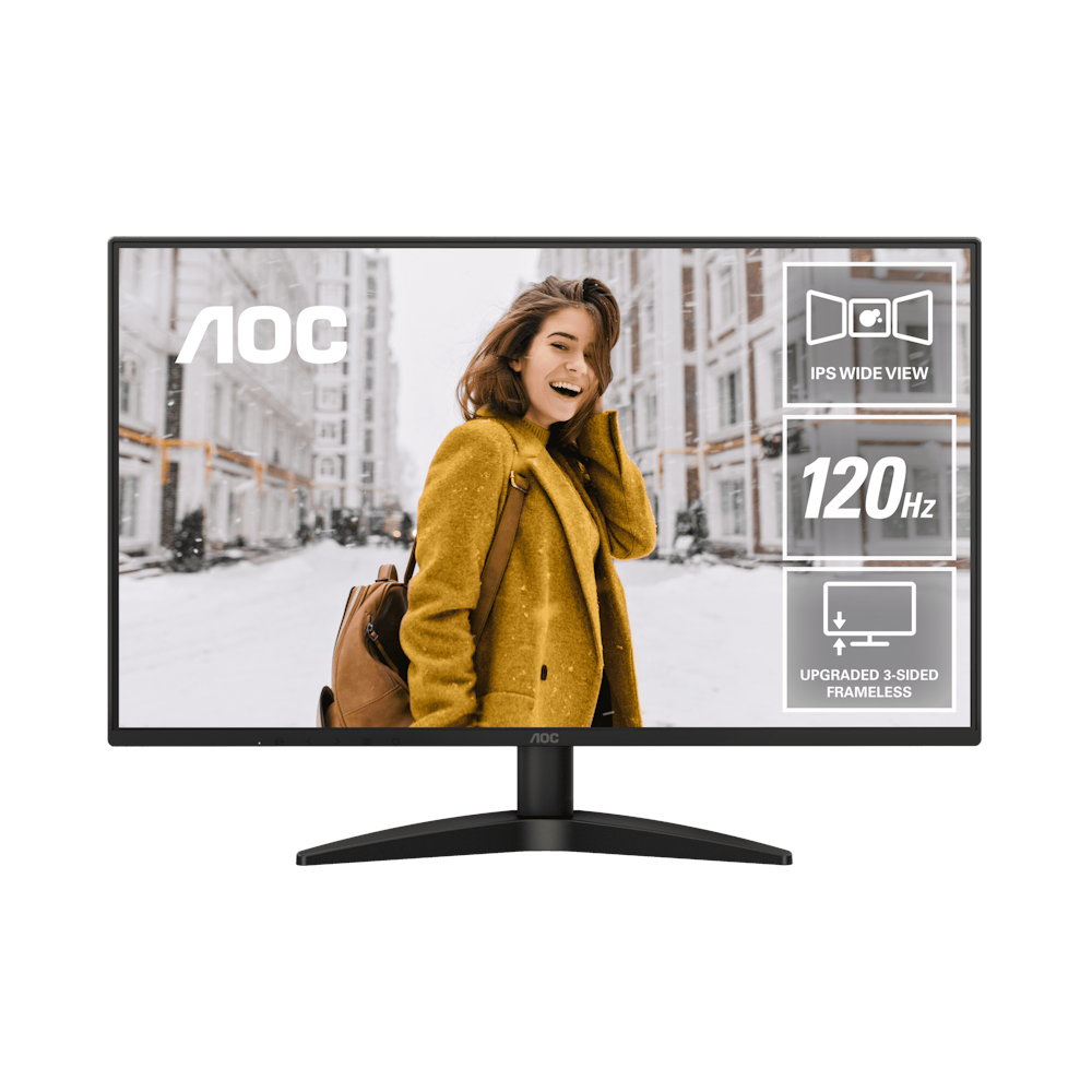 A large main feature product image of EX-DEMO AOC 27B36H3 - 27" 1080p 120Hz IPS Monitor