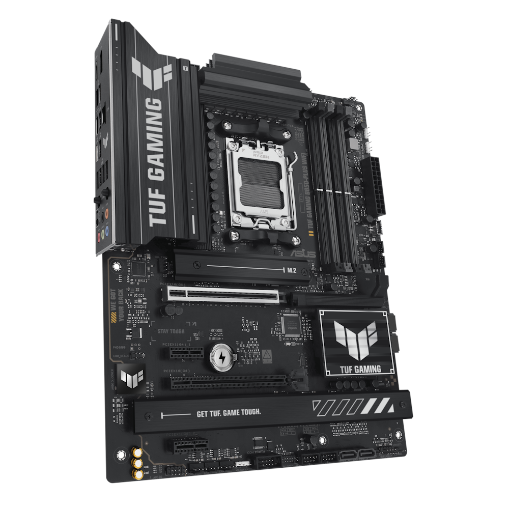 A large main feature product image of EX-DEMO ASUS TUF Gaming B850-Plus WiFi AM5 ATX Desktop Motherboard