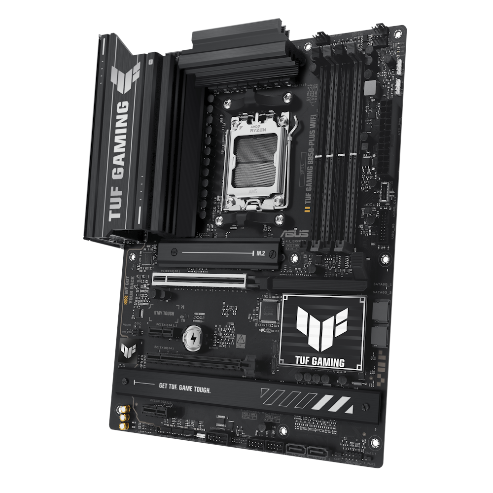 A large main feature product image of EX-DEMO ASUS TUF Gaming B850-Plus WiFi AM5 ATX Desktop Motherboard