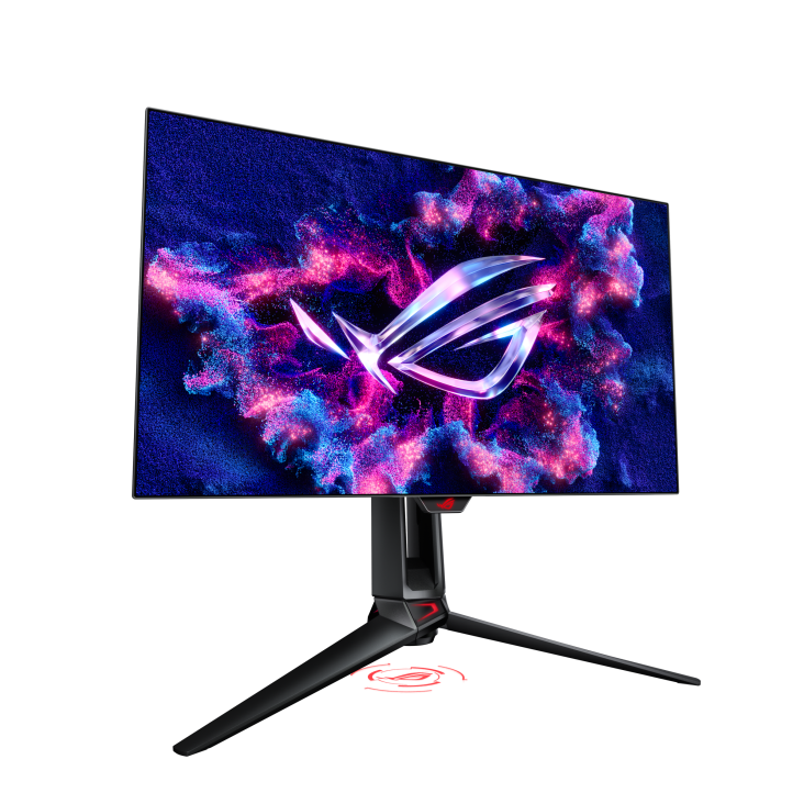 A large main feature product image of EX-DEMO ASUS ROG Swift PG27AQDP - 27" 1440p 480Hz 0.03ms OLED Gaming Monitor