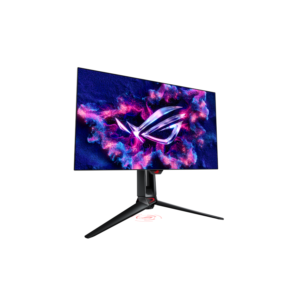 A large main feature product image of EX-DEMO ASUS ROG Swift PG27AQDP - 27" 1440p 480Hz 0.03ms OLED Gaming Monitor