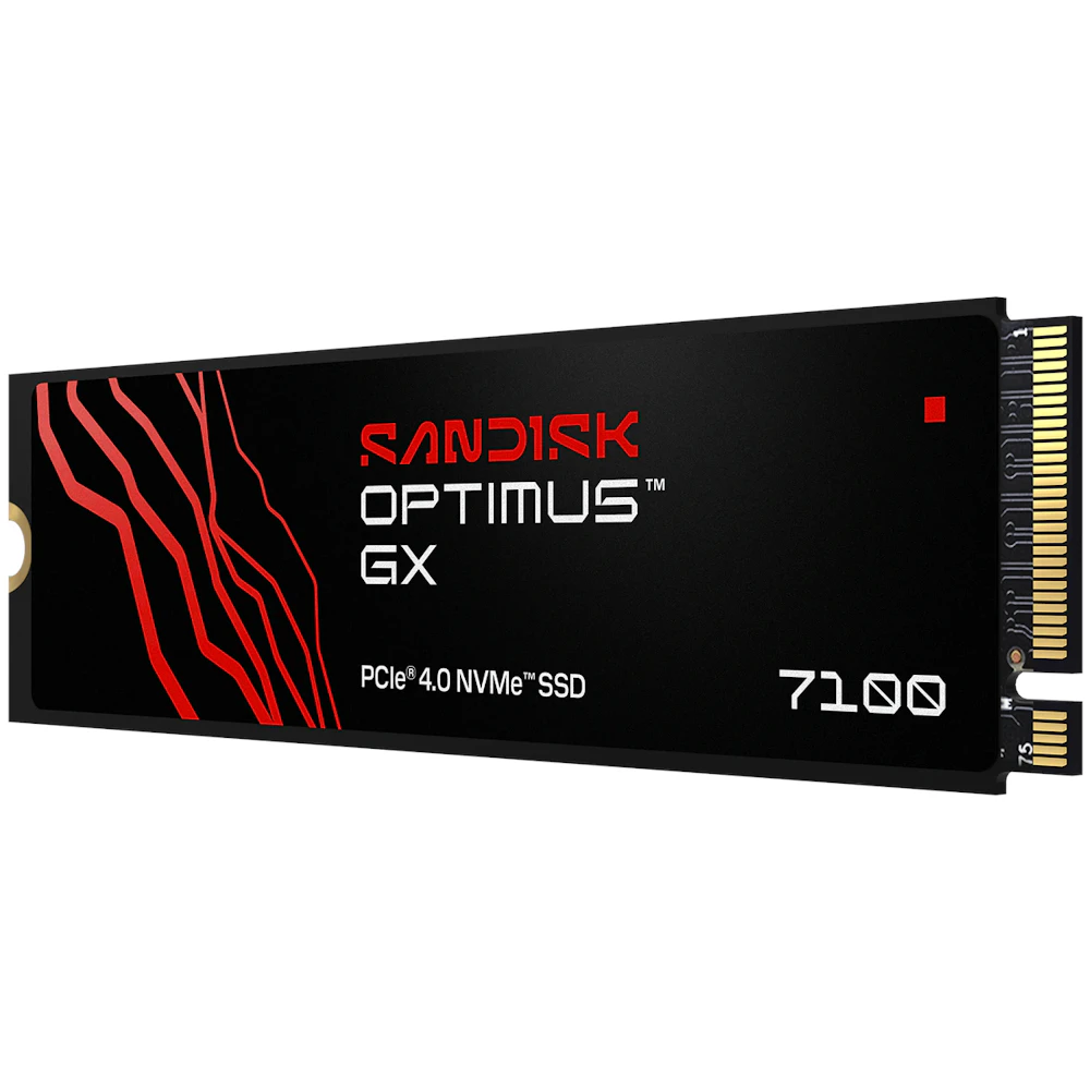 A large main feature product image of SanDisk Optimus GX 7100 PCIe Gen4 NVMe M.2 SSD - 500GB