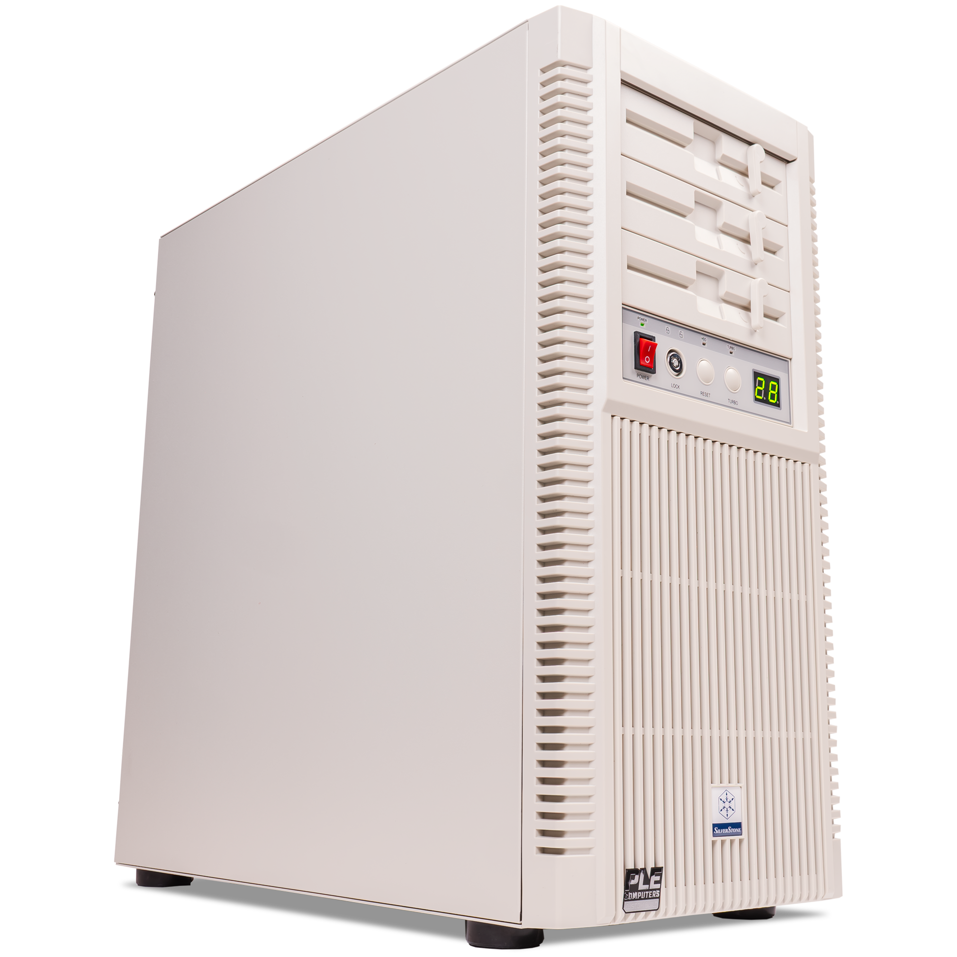 A large main feature product image of PLE Sleeper RTX 5080 Prebuilt Ready To Go Gaming PC