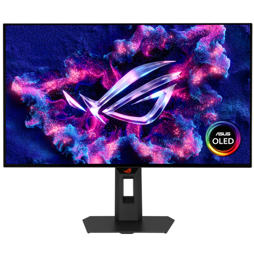 A large main feature product image of ASUS ROG Strix OLED XG27AQWMG - 27" 1440p 280Hz 0.03ms Gaming Monitor