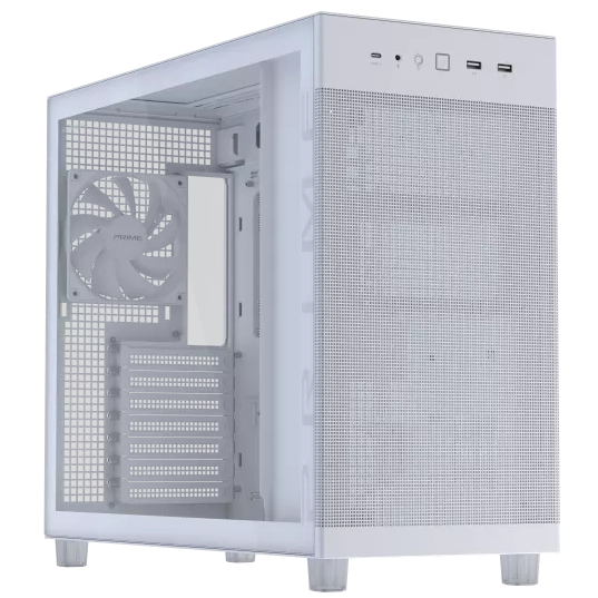 A large main feature product image of ASUS PRIME AP303 Mid Tower Case - White